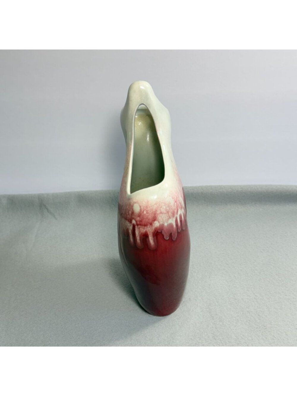 Vintage Red Wing Pottery Vase 1953 Anniversary Drip Glaze Oxblood Maroon B2317 - Picture 14 of 16